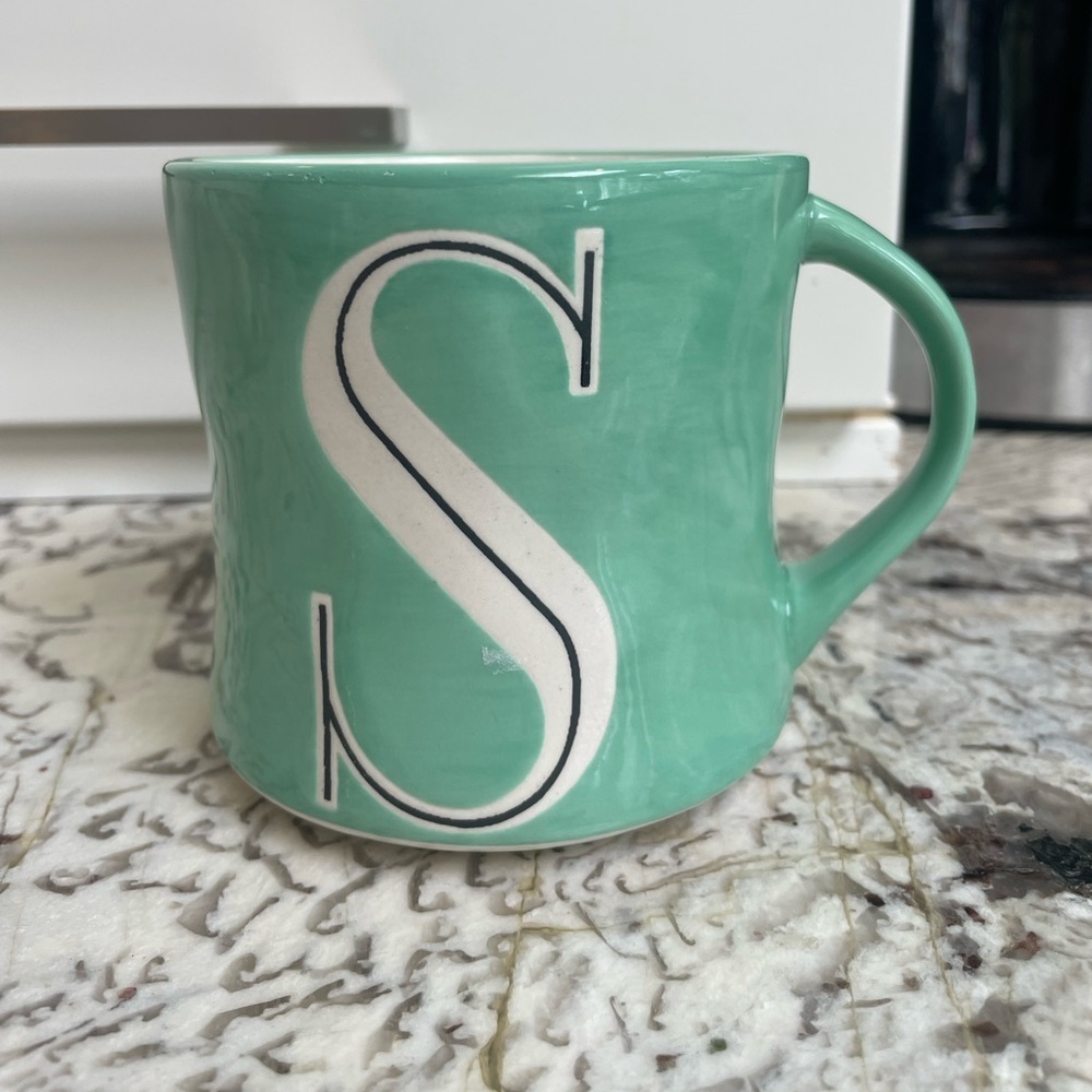 Anthropologie Hand Painted Initial Mug
